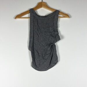 The Line By K Ximeno Ribbed Knit Stretch Strappy Tank Top Heather Grey XS